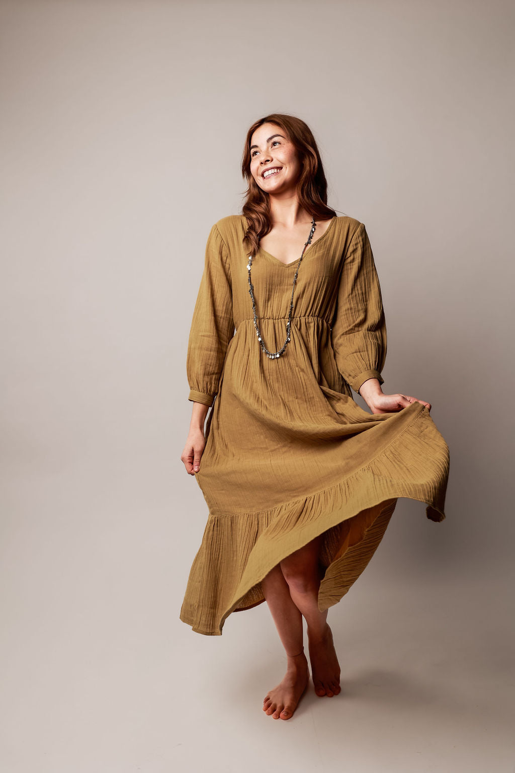 Olive Ocean Ripple Dress