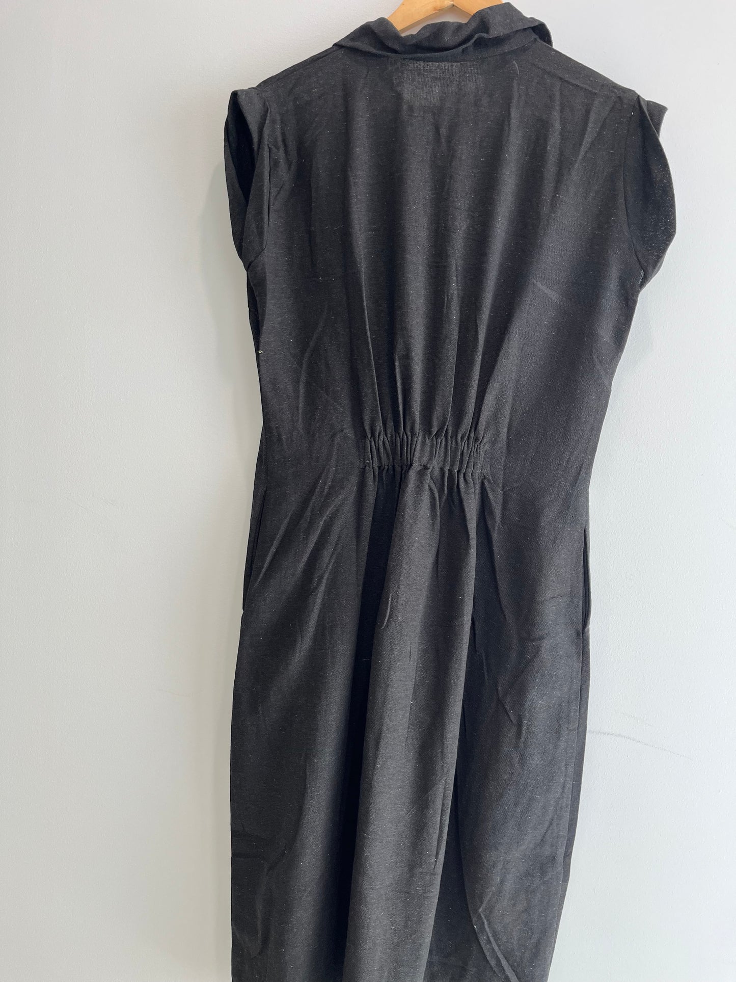 Ash Black Sleeveless Shirt Dress