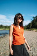 Red Clay Wrap Tie Top