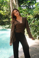 Mossy Grove Wrap Top