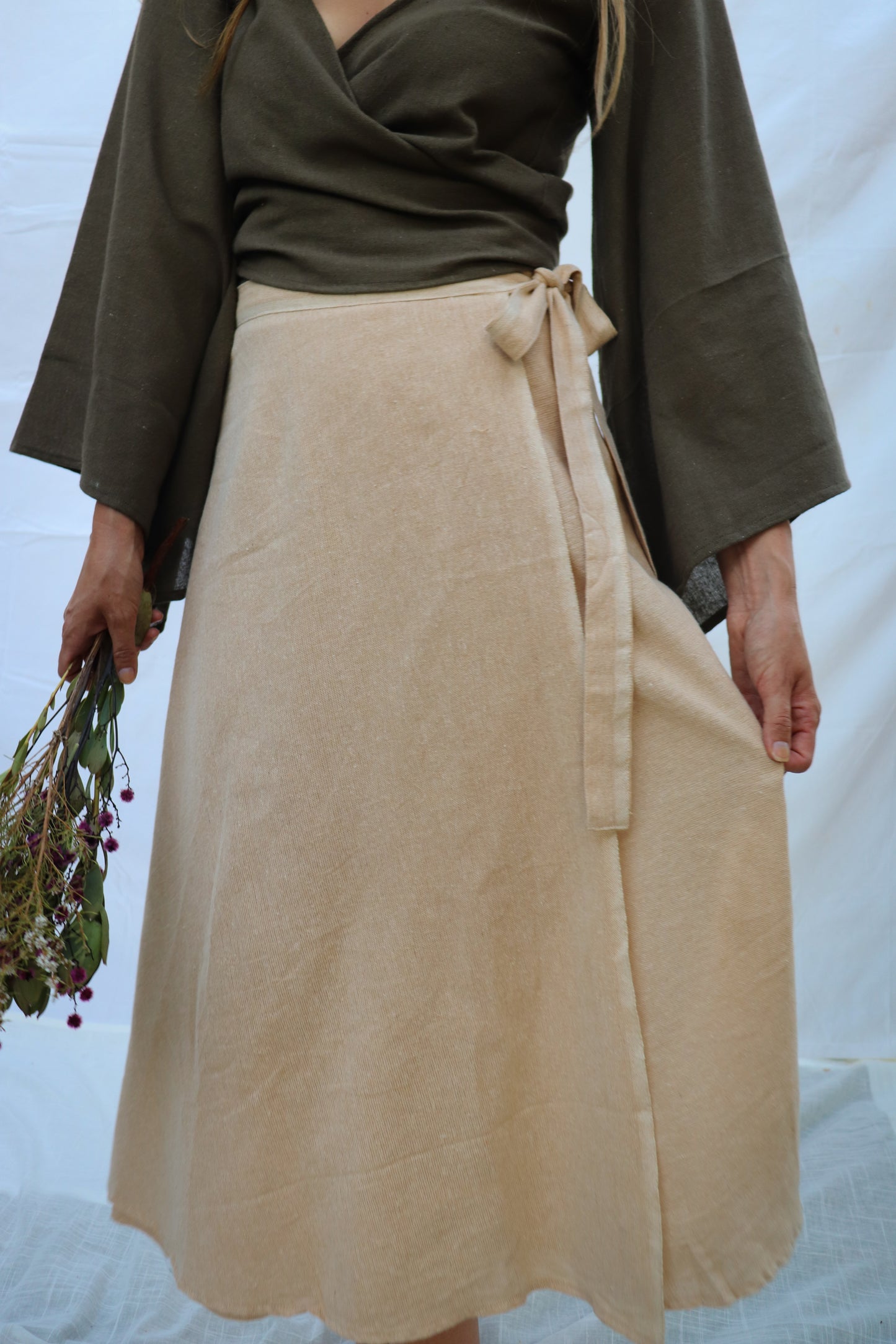 Hemp Wrap Dress - Sandy