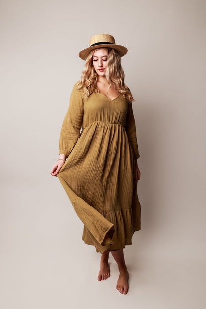 Olive Ocean Ripple Dress