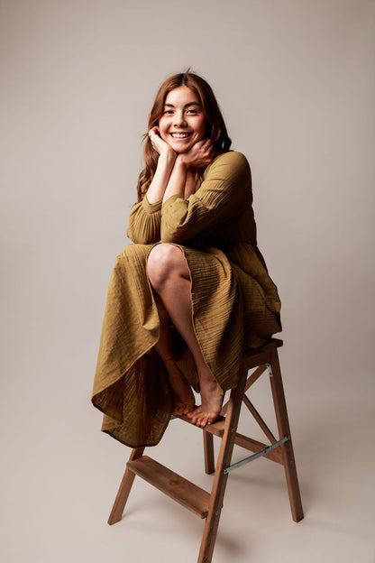Olive Ocean Ripple Dress