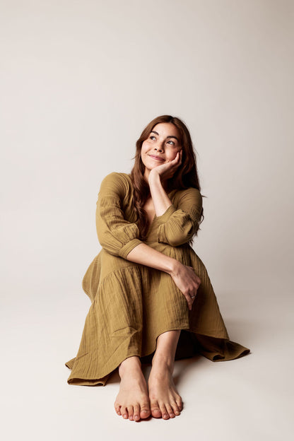 Olive Ocean Ripple Dress