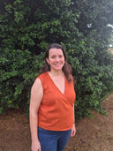Red Clay Wrap Tie Top