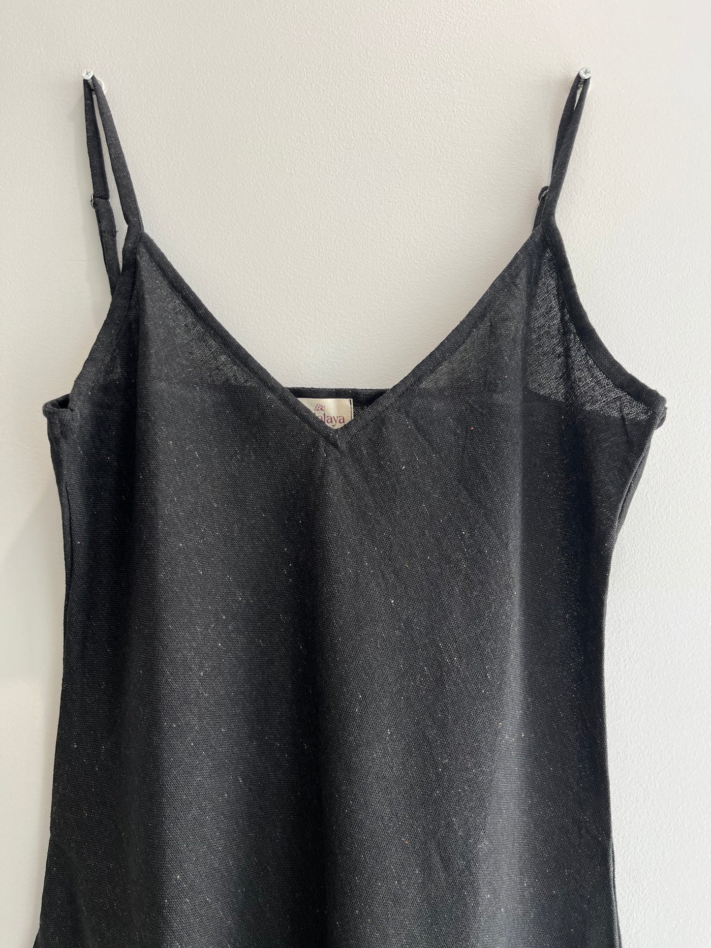 Black Hemp Slip Dress