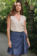 The Hemp–Linen Wrap Skirt — Short
