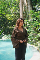 Mossy Grove Wrap Top