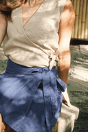 The Hemp–Linen Wrap Skirt — Short