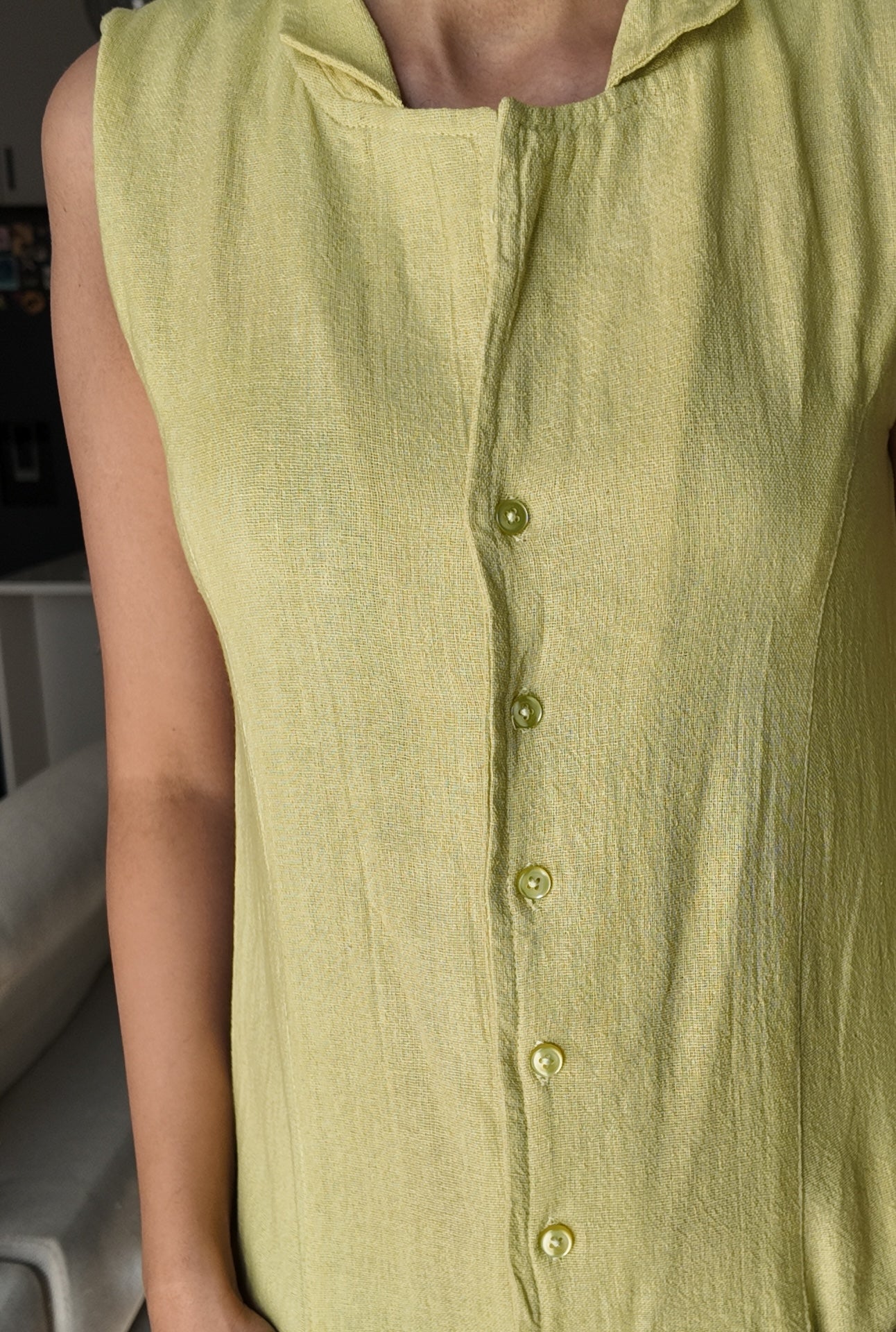 Lemon Hemp Dress (Light Green Shirt Dress)