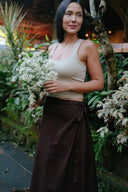 Wildalaya Everyday Wrap Skirt Dark Peat