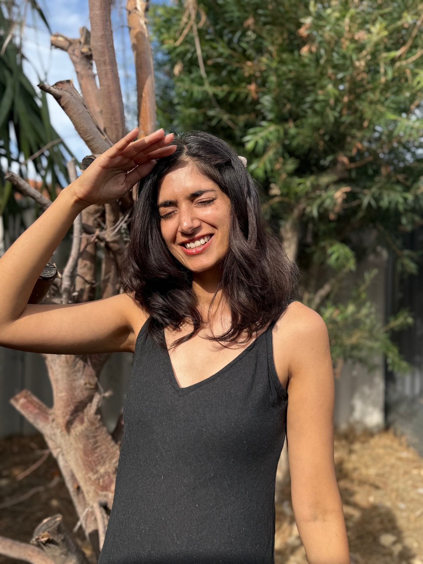 Ash Black Midi Slip Dress