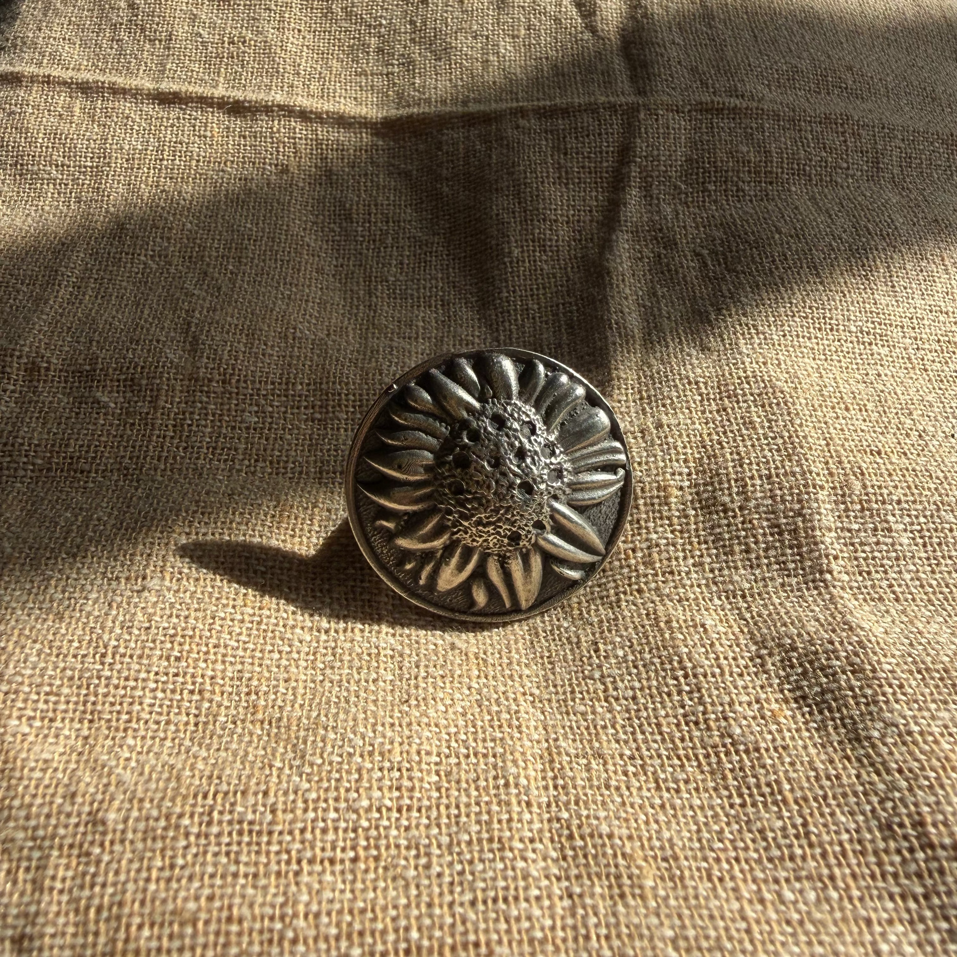 Oxidised Sunflower Ring