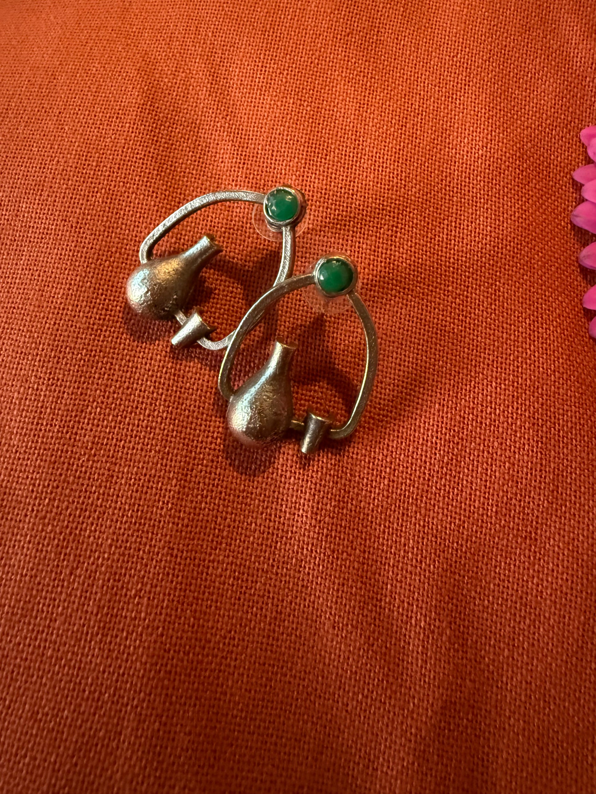 Oxidised Earrings Vessel and Cup