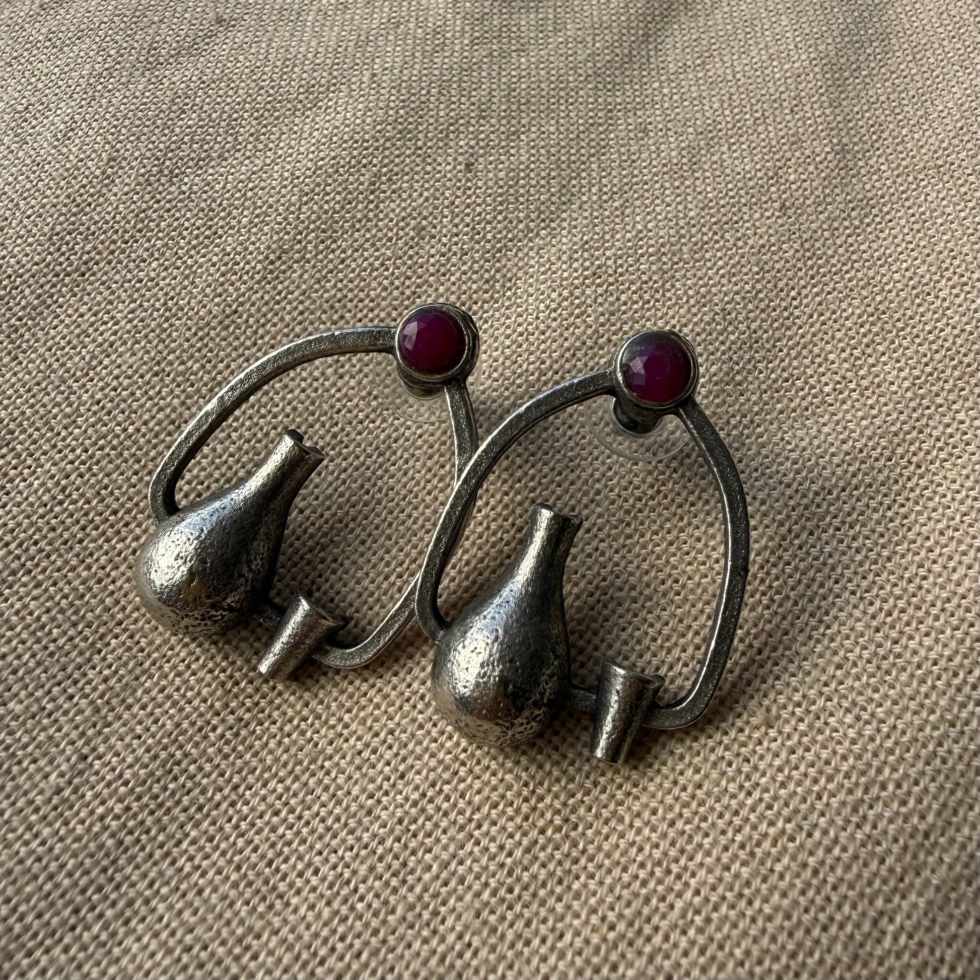 Oxidised Earrings Vessel and Cup