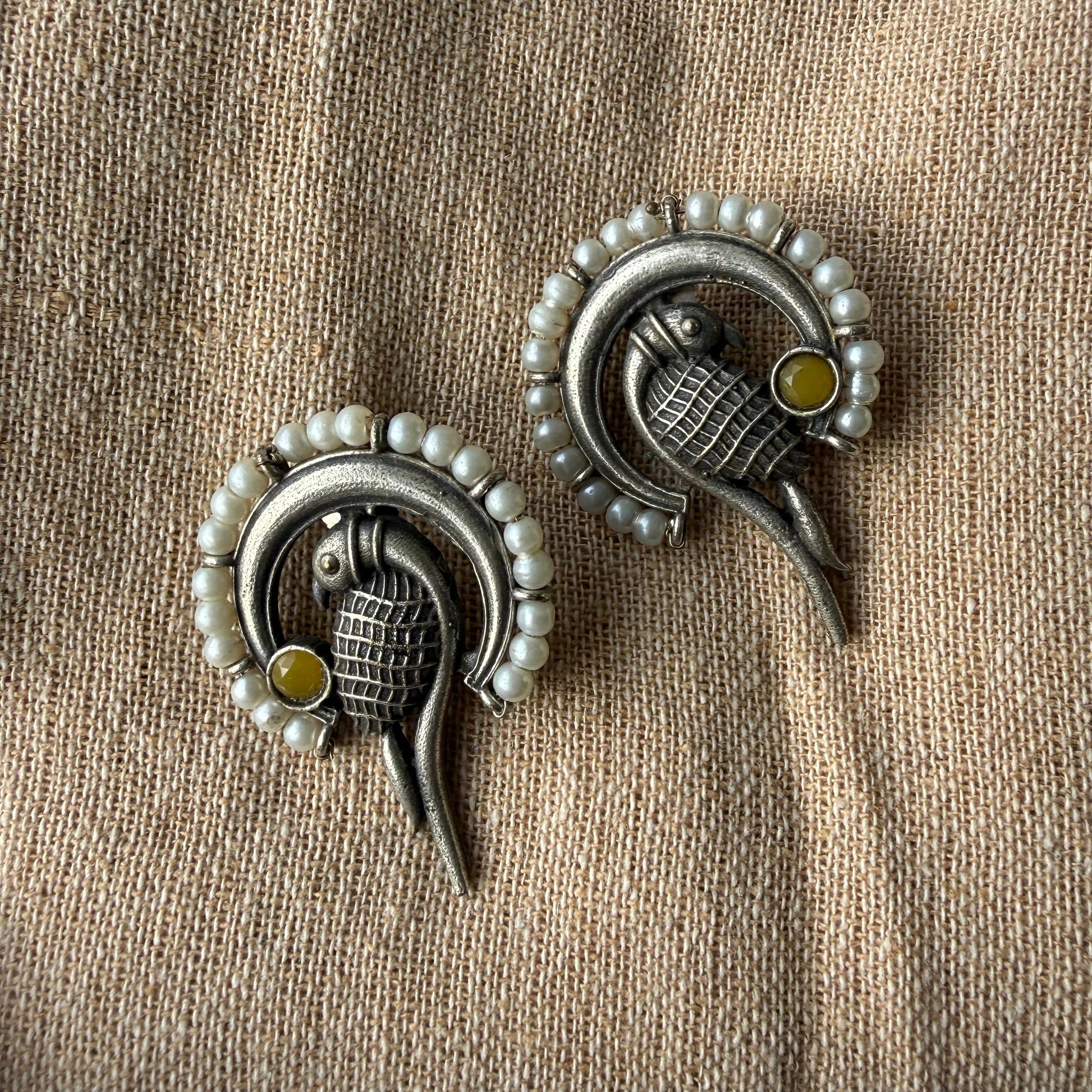 Oxidised Earrings BirdSong