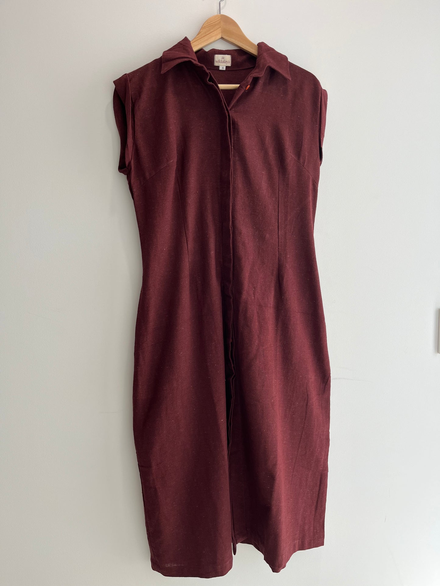 Mahogany Earth Sleeveless Shirt Dress