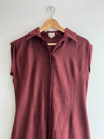 Mahogany Earth Sleeveless Shirt Dress