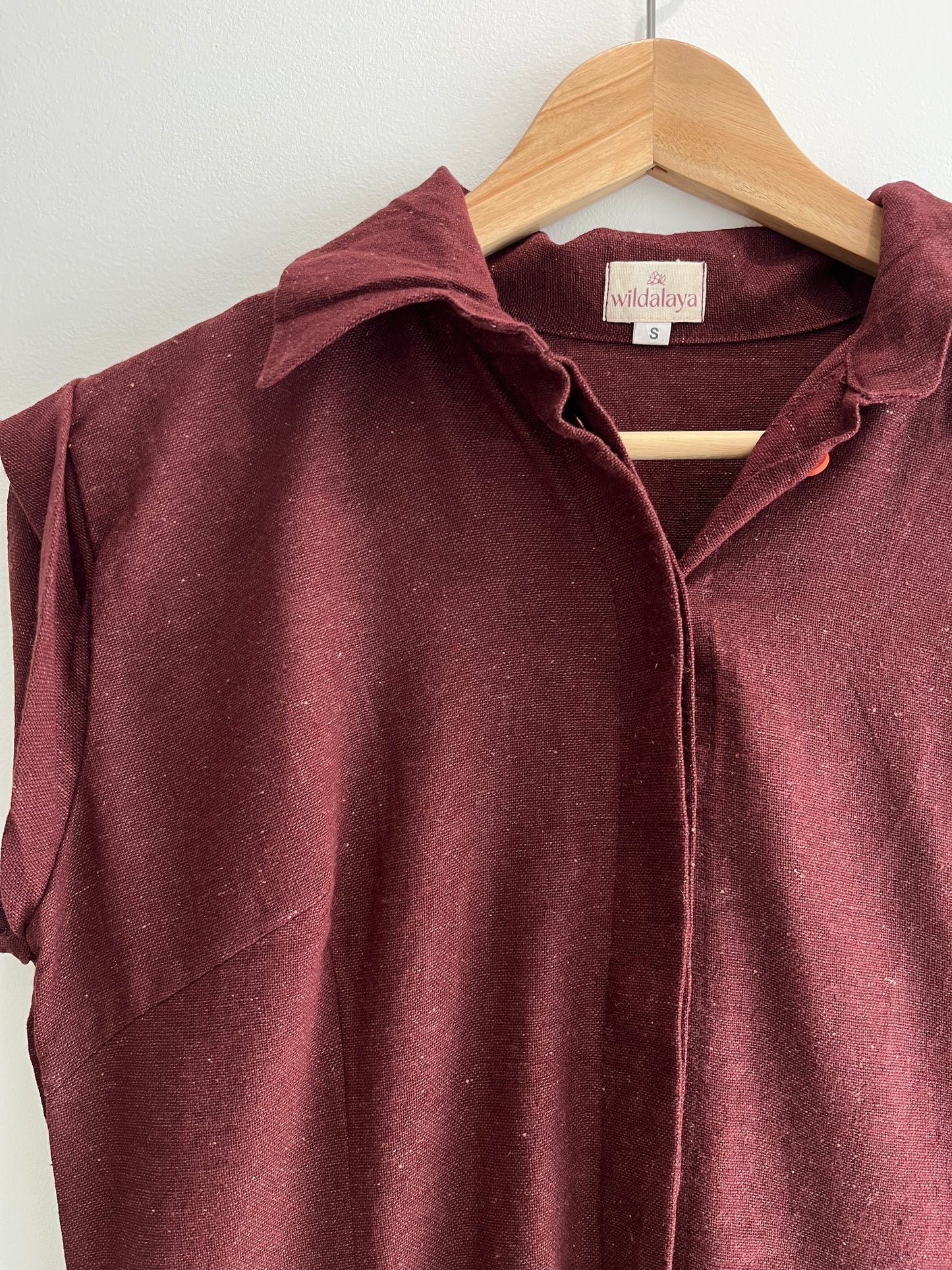 Mahogany Earth Sleeveless Shirt Dress