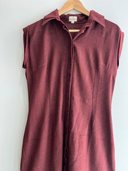 Mahogany Earth Sleeveless Shirt Dress