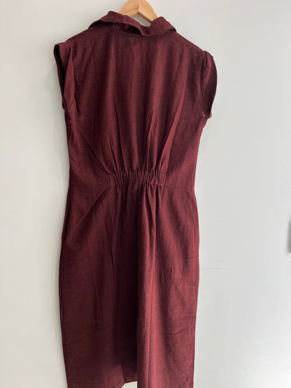Mahogany Earth Sleeveless Shirt Dress
