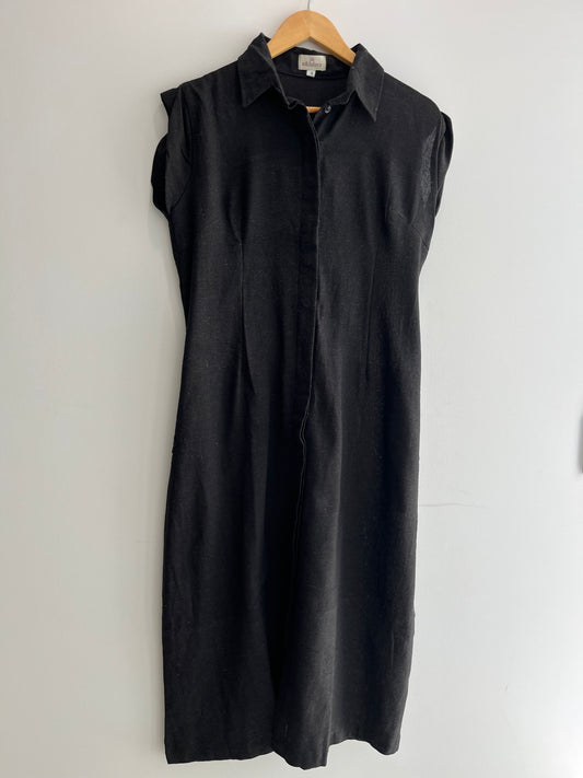 Ash Black Sleeveless Shirt Dress