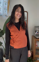 Red Clay Wrap Tie Top