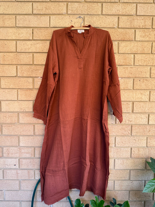 Brown Rust Long Dress