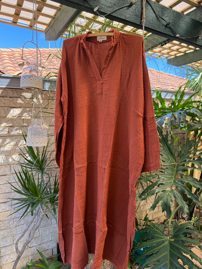 Brown Rust Long Dress