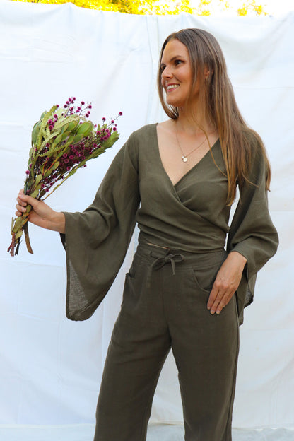 Mossy Grove Hemp Wrap Top