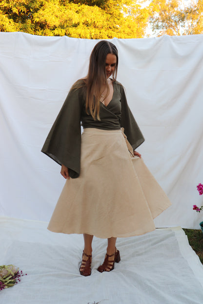 Mossy Grove Hemp Wrap Top