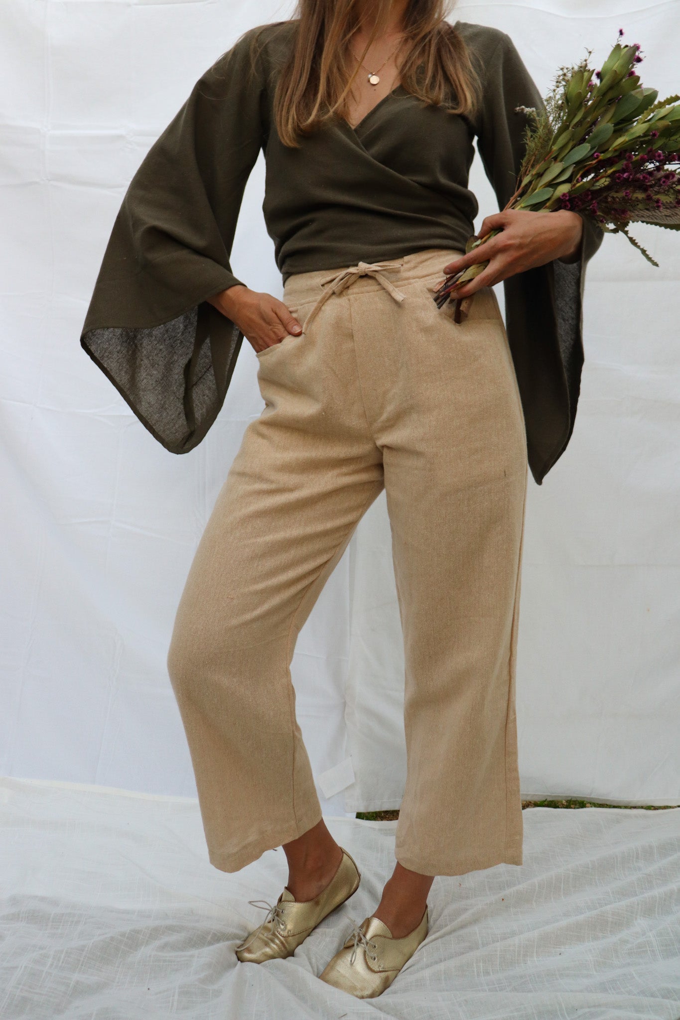Mossy Grove Hemp Wrap Top