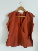 Red Clay Wrap Tie Top
