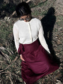 Wildalaya Everyday Hemp Wrap Skirt lifestyle shot, sustainable hemp fashion