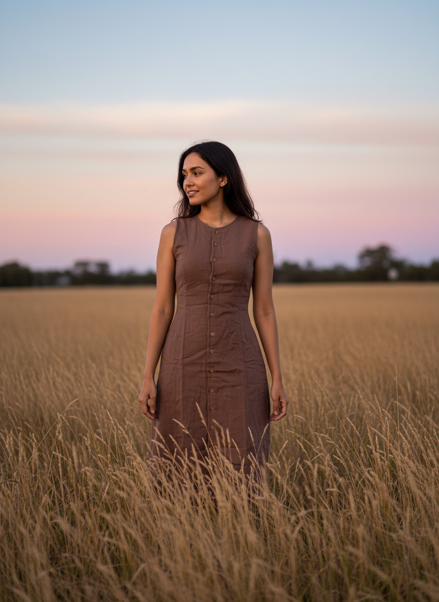 The Willow Hemp Dress Clay