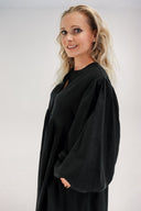 Ebony Bloom Hemp Black Dress - Wildalaya