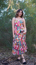 Ikat Carnival Print Cotton Dress | Wildalaya Dress 