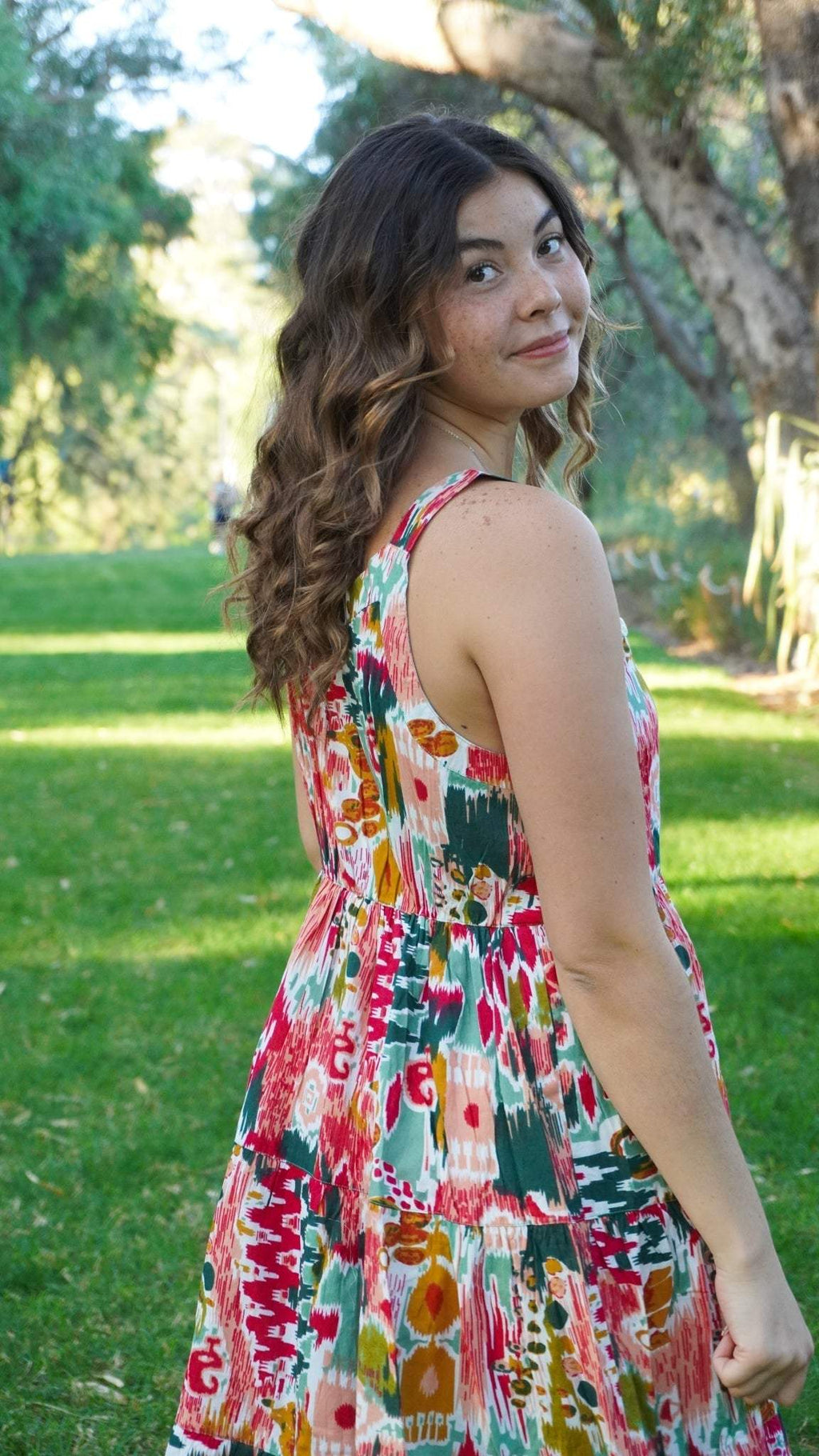 Ikat Carnival Print Cotton Dress | Wildalaya Dress 