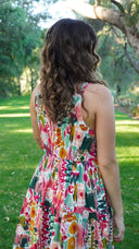 Ikat Carnival Print Cotton Dress