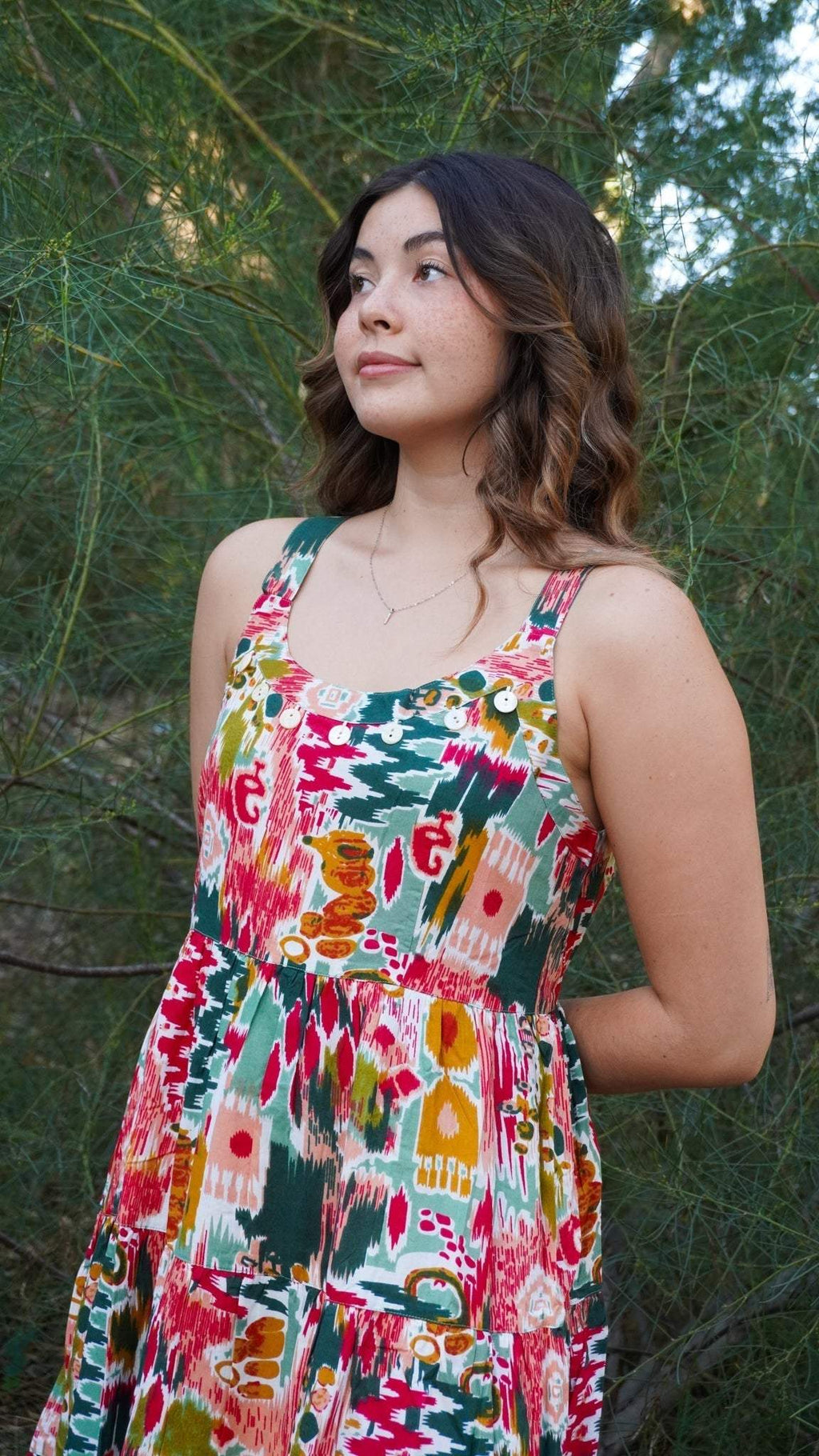 Ikat Carnival Print Cotton Dress | Wildalaya Dress 