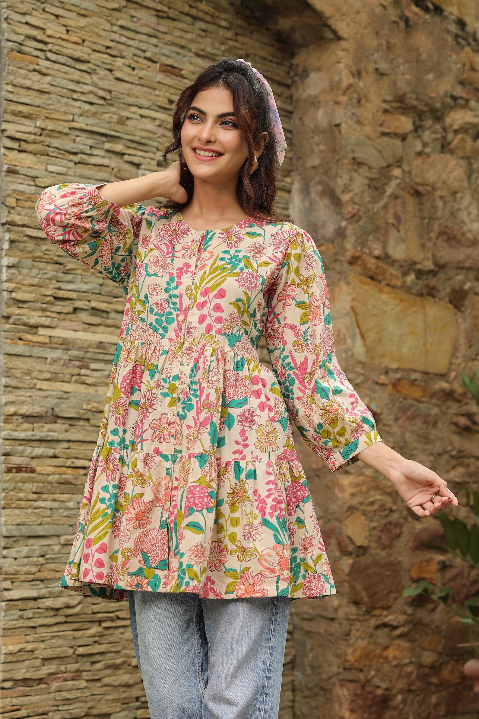Gulbahar Handblock Cotton Top