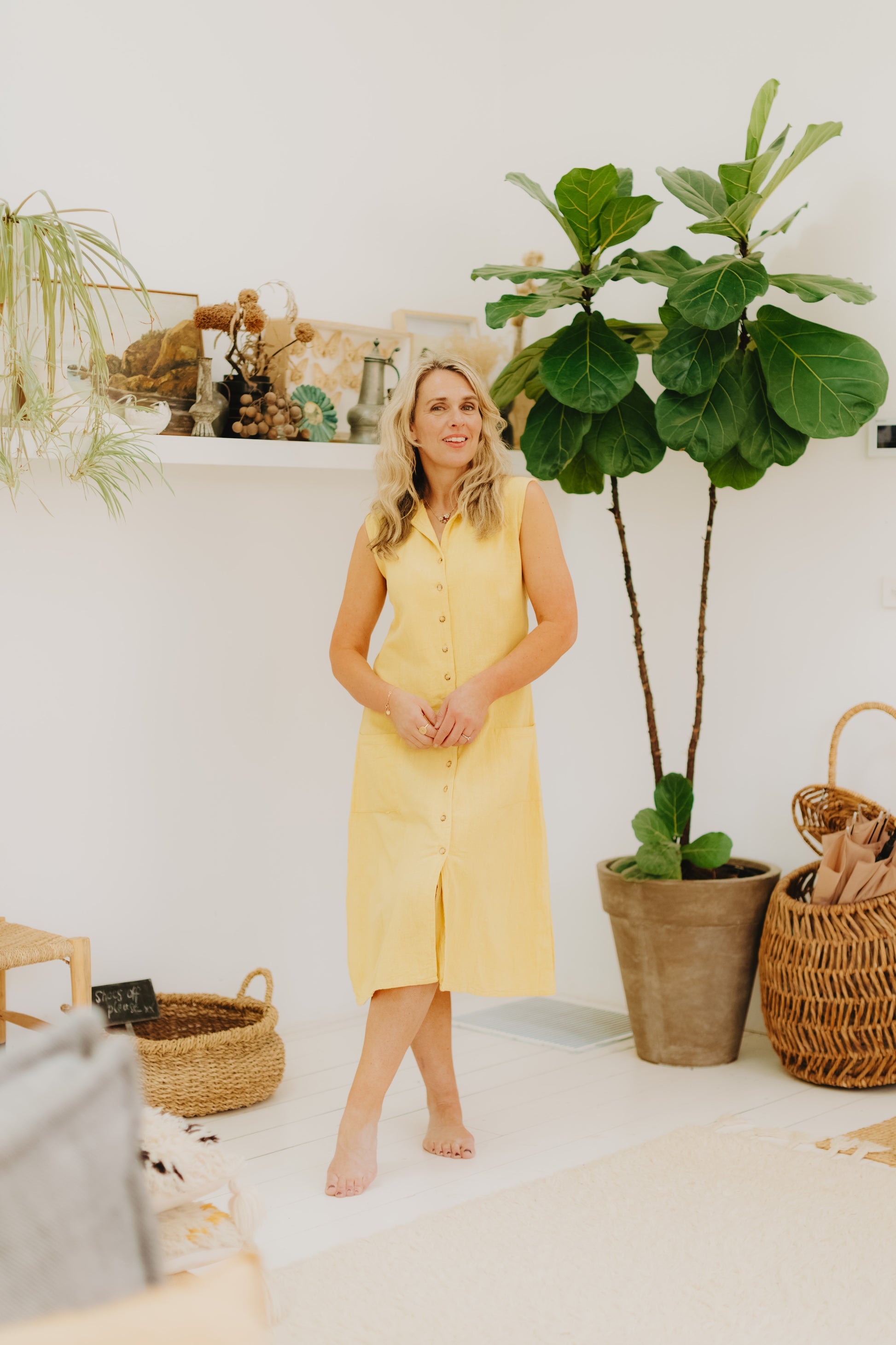 Sunny Days Hemp Dress (Yellow Shirt Dress)