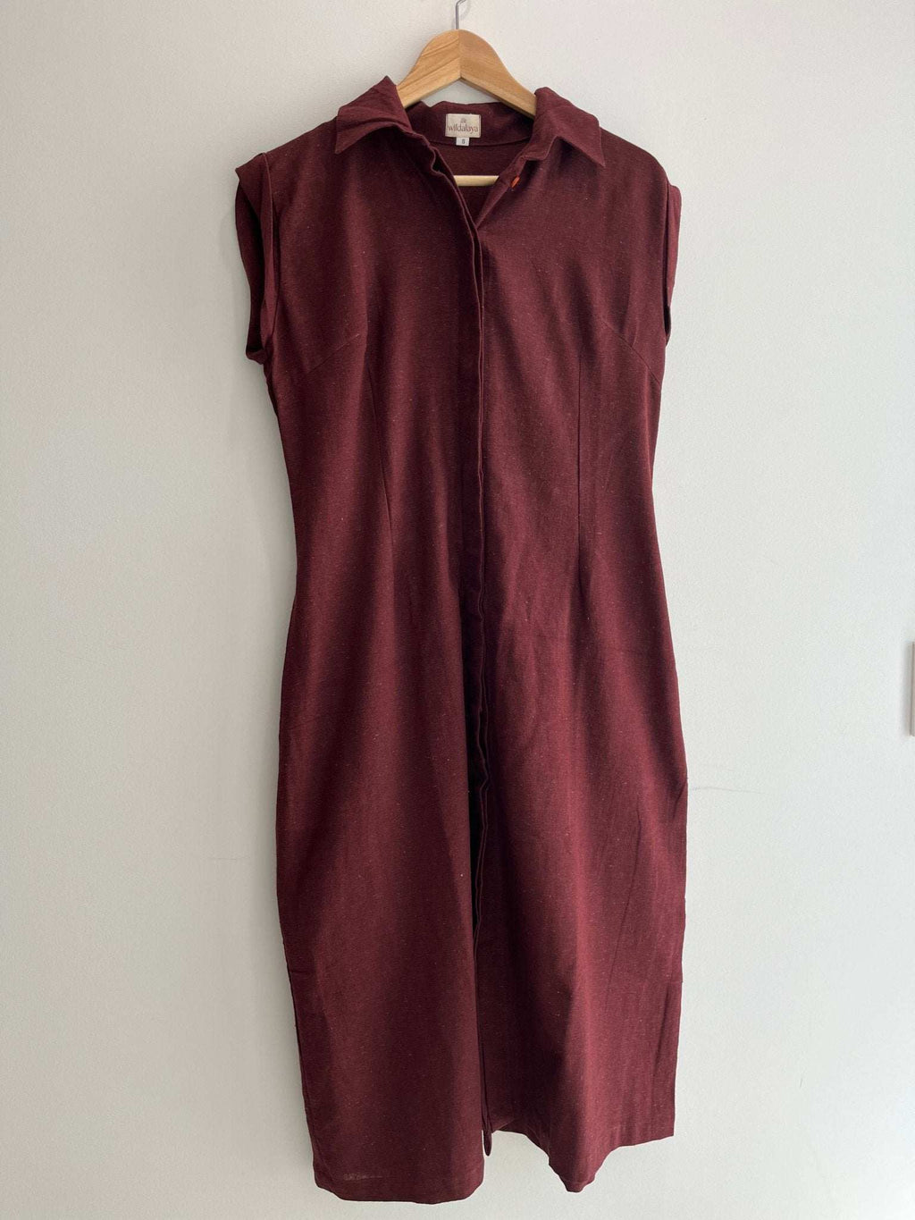 Wildalaya Hemp Shirt Dress - Eco-friendly Mahogany Earth Style