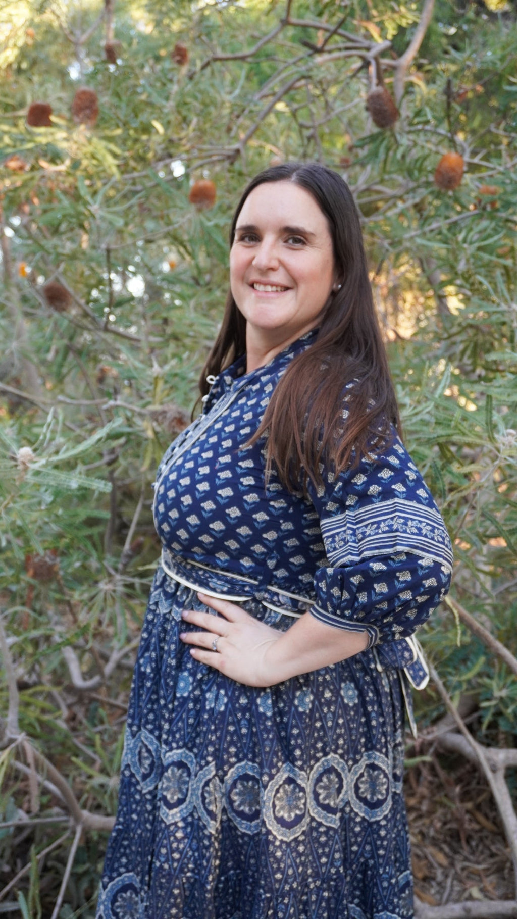 Midnight Meher dress – Handblock Printed Indigo Cotton Dress