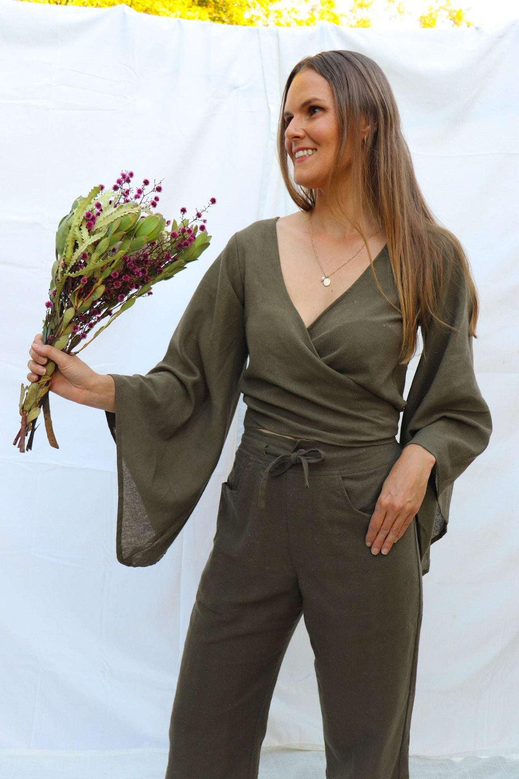 Mossy Grove Hemp Wrap Top - Wildalaya