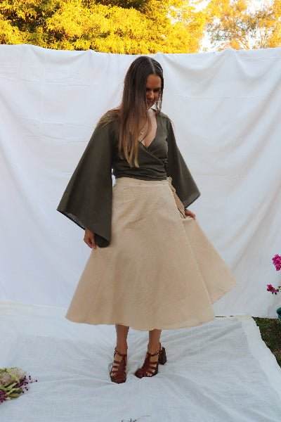 Mossy Grove Hemp Wrap Top - Sustainable & Stylish Wildalaya