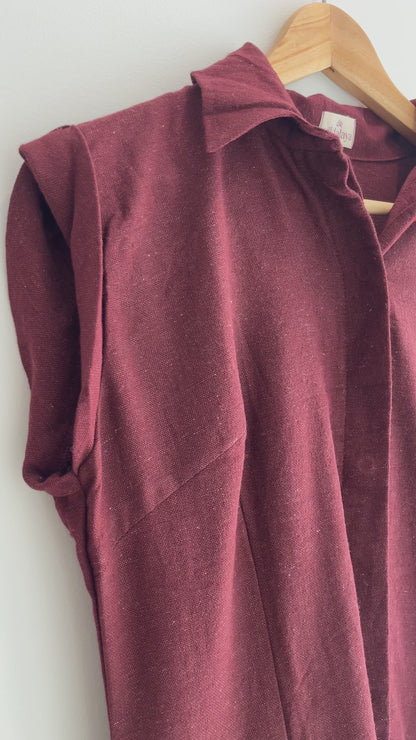 Mahogany Earth Sleeveless Shirt Dress