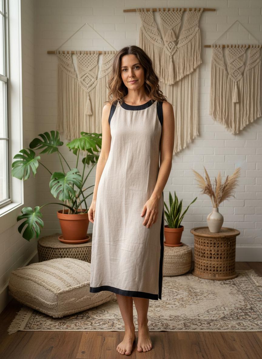 Double Colour Hemp Dress
