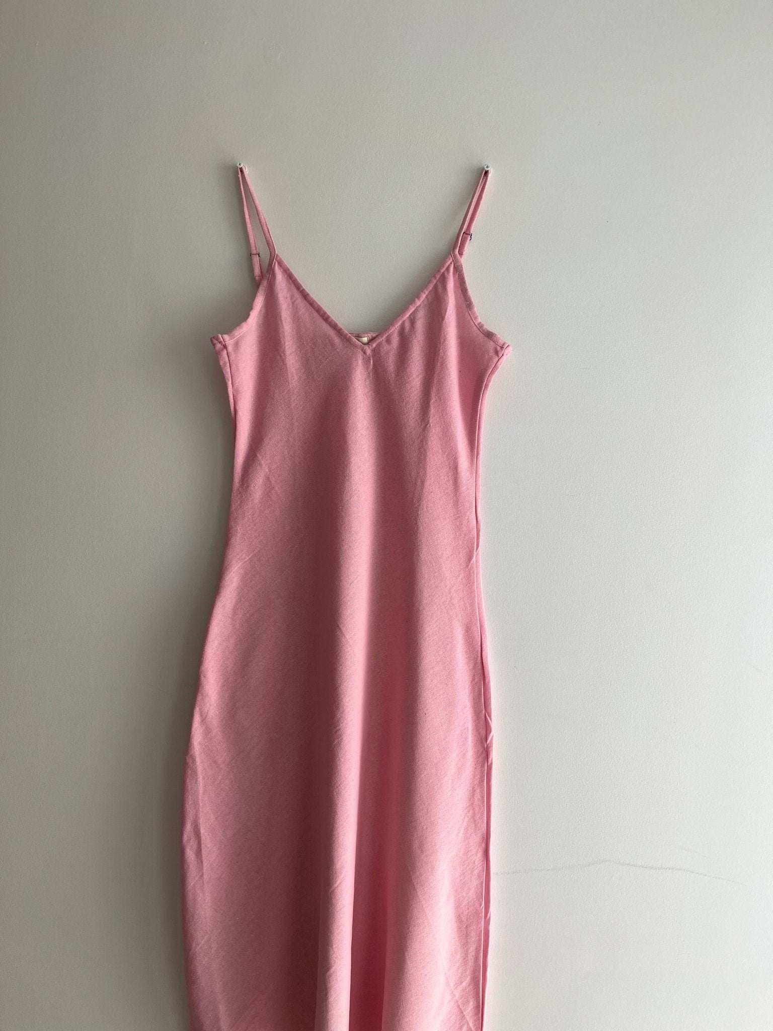 Rose Hemp Pink Midi Dress - Wildalaya Pink Hemp