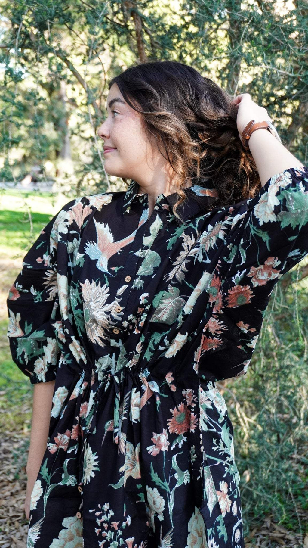 Wildflower Hour Kaftan Top - Wildalaya Model flipping 